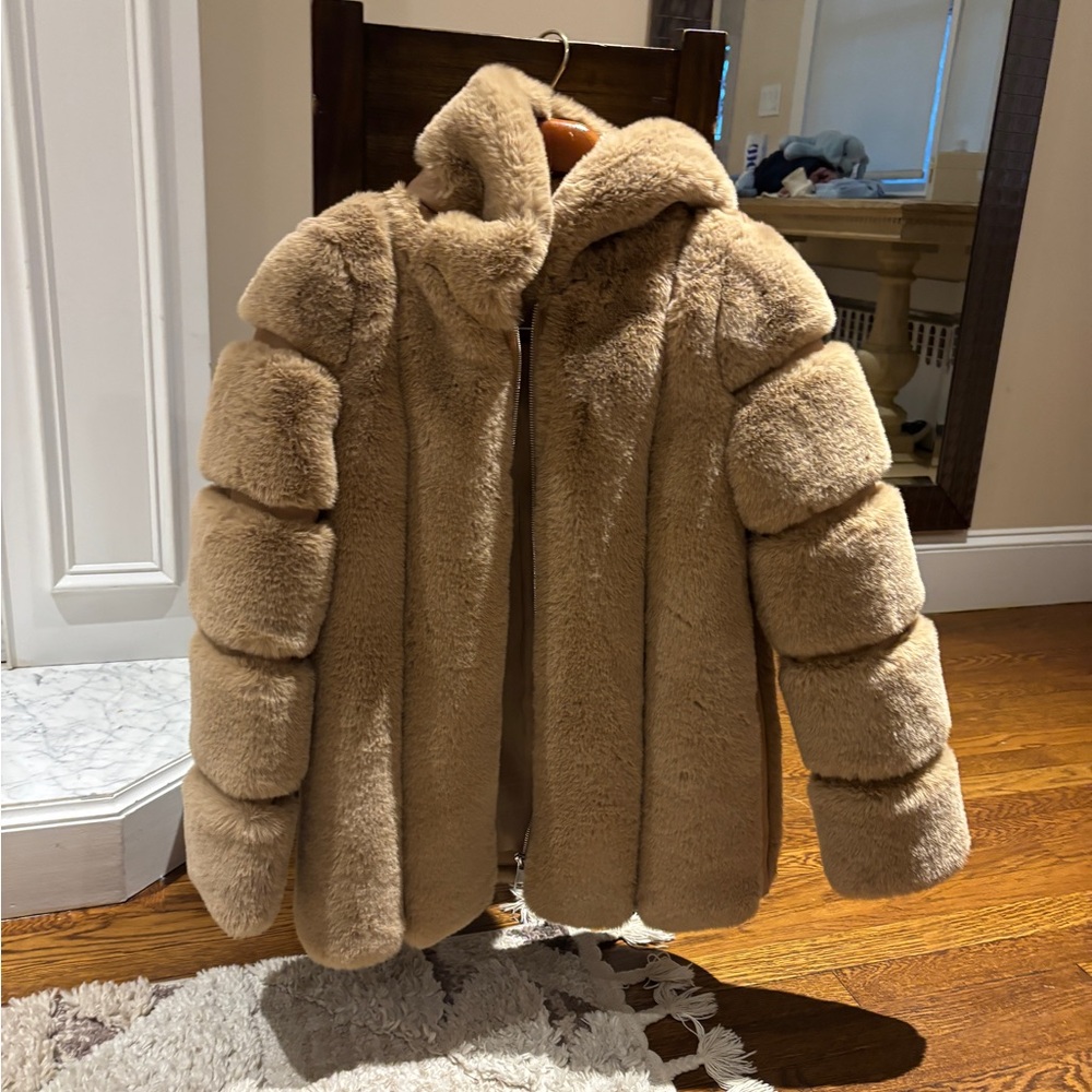 AKIRA Tan Faux Fur Jacket